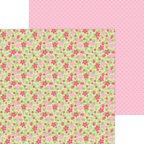 Papel 12x12 - Gingerbread Kisses - Berry floral