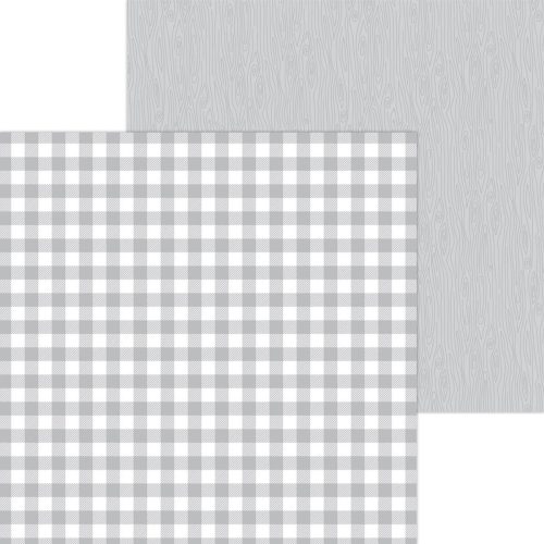 Papel 12x12 - Stone gray - Buffalo check-wood grain