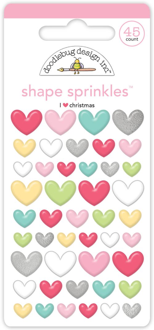 Calcomania con epoxy – sprinkles – I ♥ christmas shape sprinkles