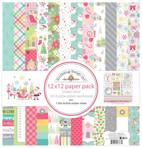 Paquete 12x12 - tinsel time - paper pack